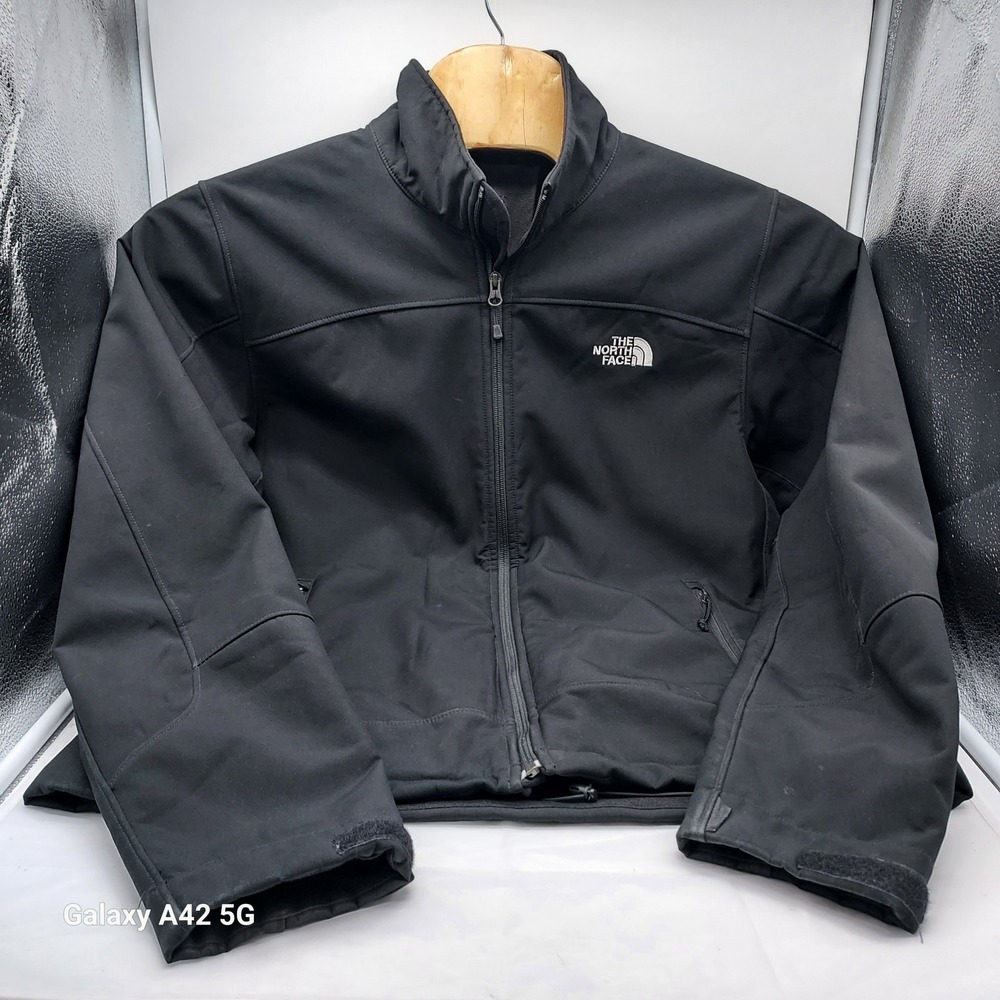 The North Face Apex Bionic Softshell Jacket Mens Large Black Full Zip F12 T912